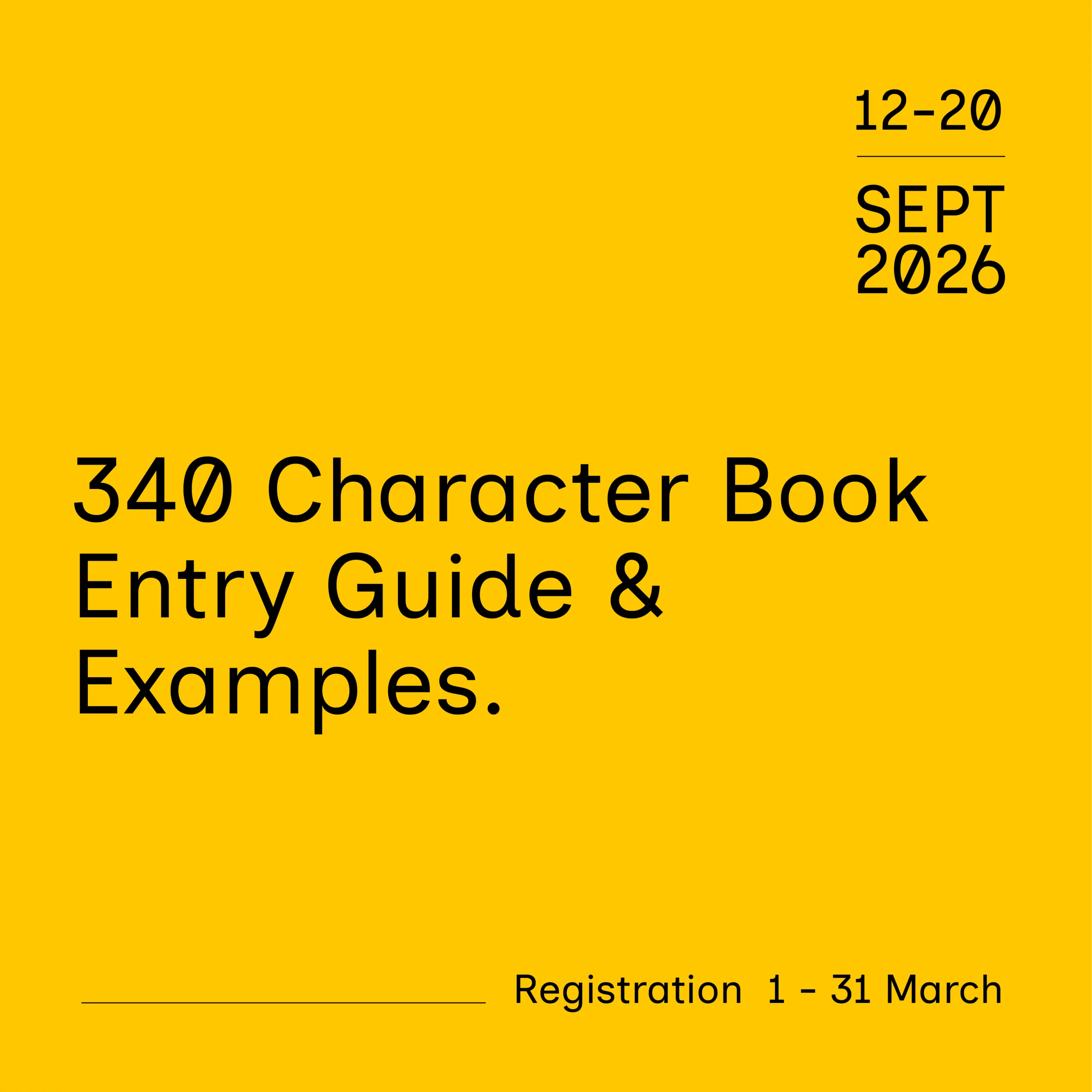 340 Character Book Entry Guide